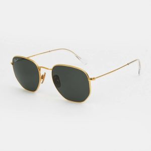 Kính Râm Ray-Ban Hexagonal Gọng Vàng Tròng Phân Cực