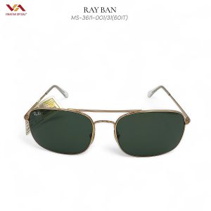 Kính Mát Ray-Ban RB 3611 Gọng Vàng Tròng Xanh Cổ Điển