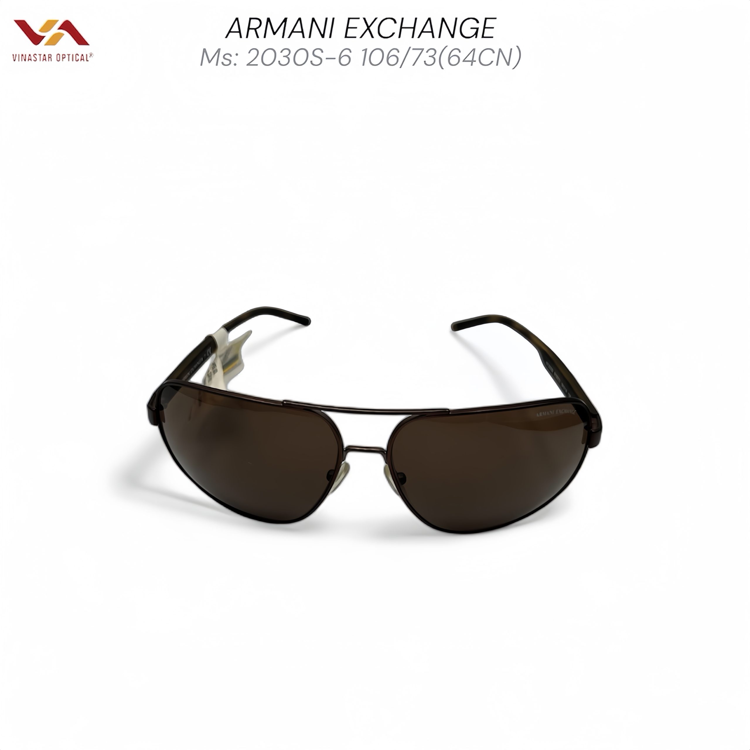 Kính Armani Exchange 2030S - Gọng Nâu Lịch Lãm, Bản Phi Công Oversize (Size 64)