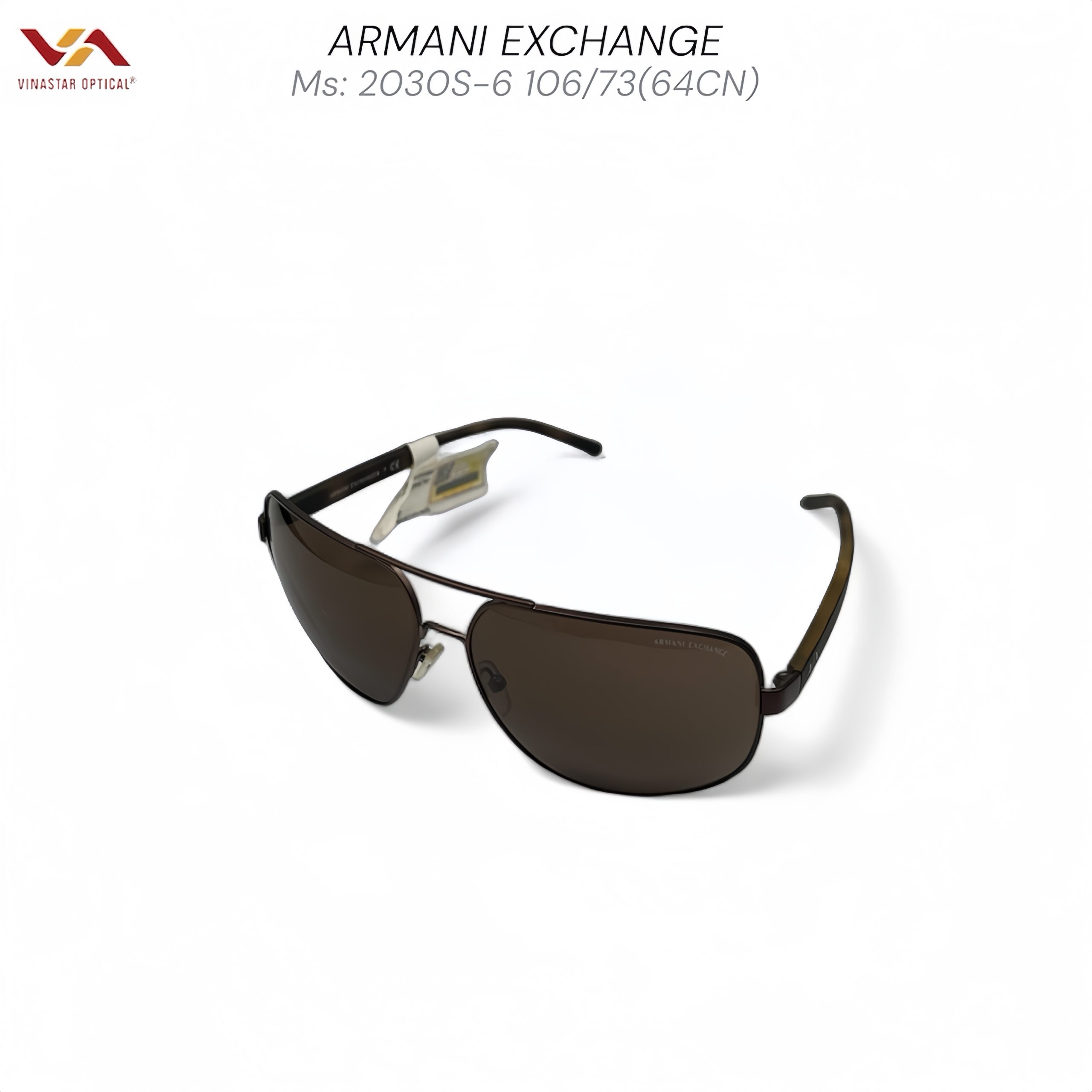 Kính Armani Exchange 2030S - Gọng Nâu Lịch Lãm, Bản Phi Công Oversize (Size 64) - Ảnh 2