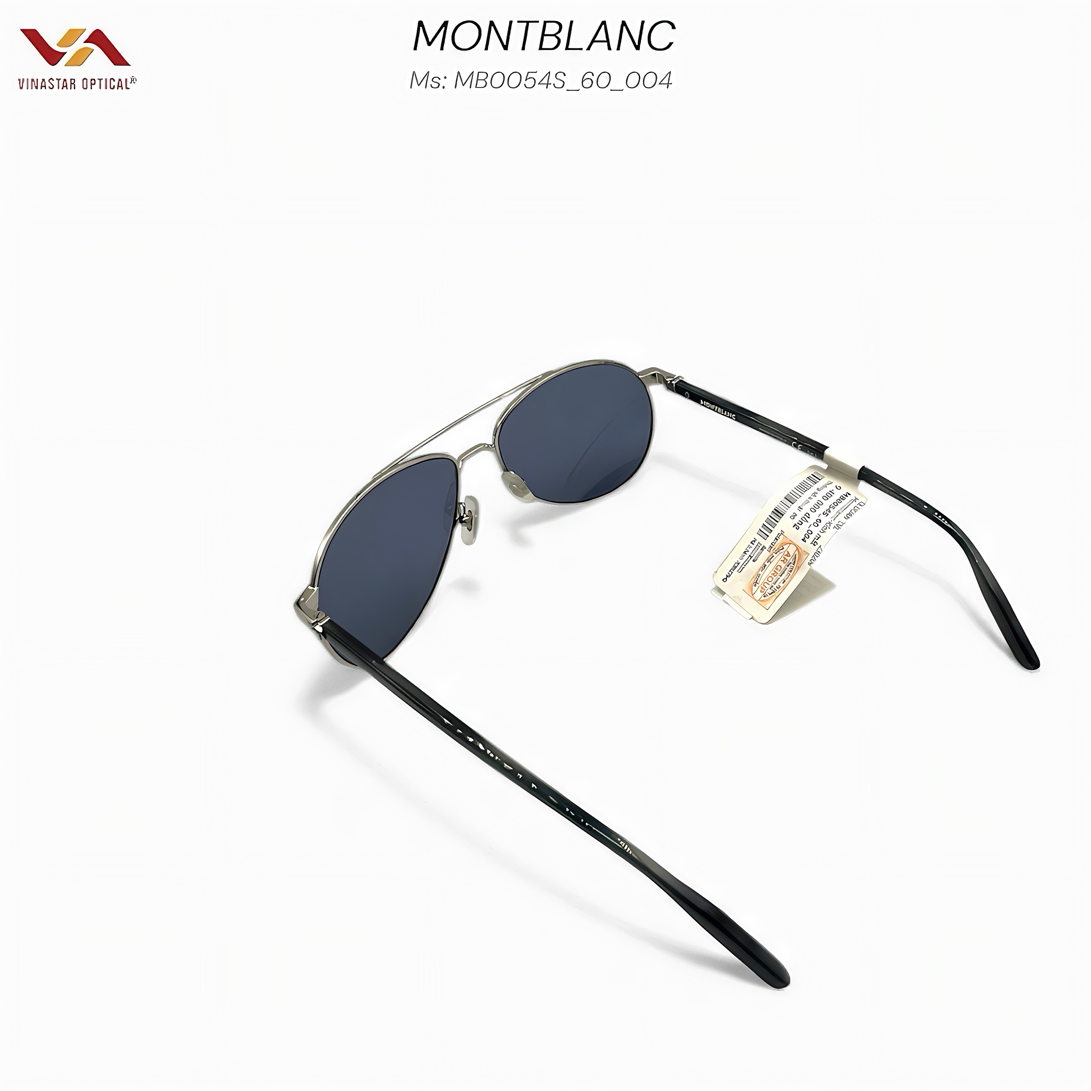 Kính Mát Montblanc MB0054S – Kiểu Dáng Navigator Hiện Đại, Gọng Silver Tinh Sảo, Tròng Xanh Khói Đẳng Cấp - Ảnh 3