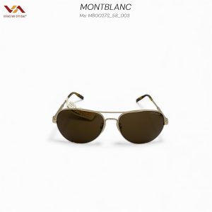 Kính Mát Montblanc MB0027S – Kiểu Dáng Aviator Cổ Điển, Gọng Vàng Gold Thượng Lưu, Tròng Nâu Trà Thanh Lịch