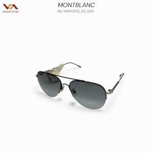 Alternative view of Kính Mát Montblanc MB0037S – Kiểu Dáng Aviator Nửa Gọng, Gọng Đen Phối Bạc Tinh Tế, Tròng Khói Gradient Thời Thượng