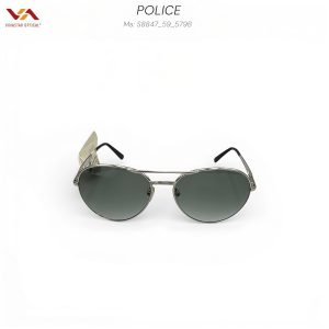 Kính Mát Police S8847 – Kiểu Dáng Aviator Cầu Kép, Gọng Kim Loại Bạc Thanh Lịch