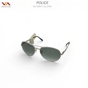 Alternative view of Kính Mát Police S8847 – Kiểu Dáng Aviator Cầu Kép, Gọng Kim Loại Bạc Thanh Lịch