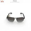 Kính Mát Prada Linea Rossa OPS-51VS – Gọng Kim Loại Đen Mờ, Tròng Gradient Xám Khói Đẳng Cấp