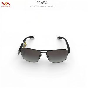 Kính Mát Prada Linea Rossa OPS-51VS – Gọng Kim Loại Đen Mờ, Tròng Gradient Xám Khói Đẳng Cấp