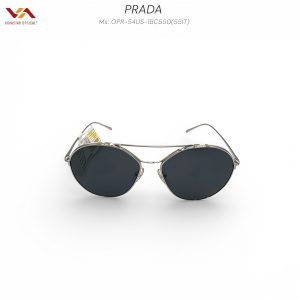 Kính Mát Prada OPR-54US – Tuyệt Tác Pilot Cầu Kép, Gọng Kim Loại Bạc Sang Trọng & Tròng Xám Khói Thời Thượng