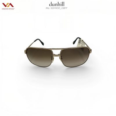 Kính Mát Dunhill SDH100_08FF – Thiết Kế Navigator Cầu Đôi Nam Tính, Khung Hợp Kim Màu Chì (Gunmetal) Sắc Lạnh, Tròng Trà 2 Màu (Gradient) Thượng Lưu