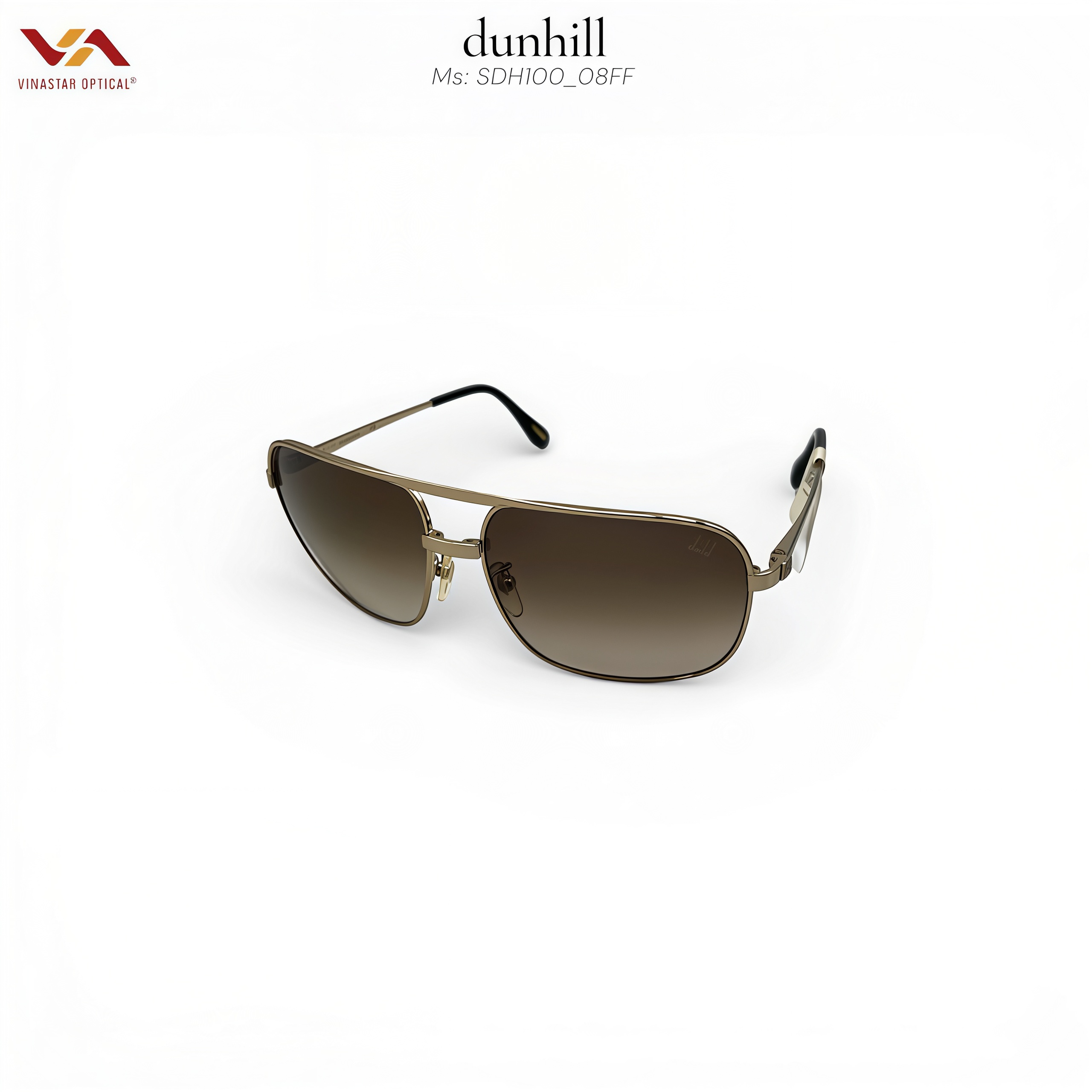 Kính Mát Dunhill SDH100_08FF – Thiết Kế Navigator Cầu Đôi Nam Tính, Khung Hợp Kim Màu Chì (Gunmetal) Sắc Lạnh, Tròng Trà 2 Màu (Gradient) Thượng Lưu - Ảnh 2