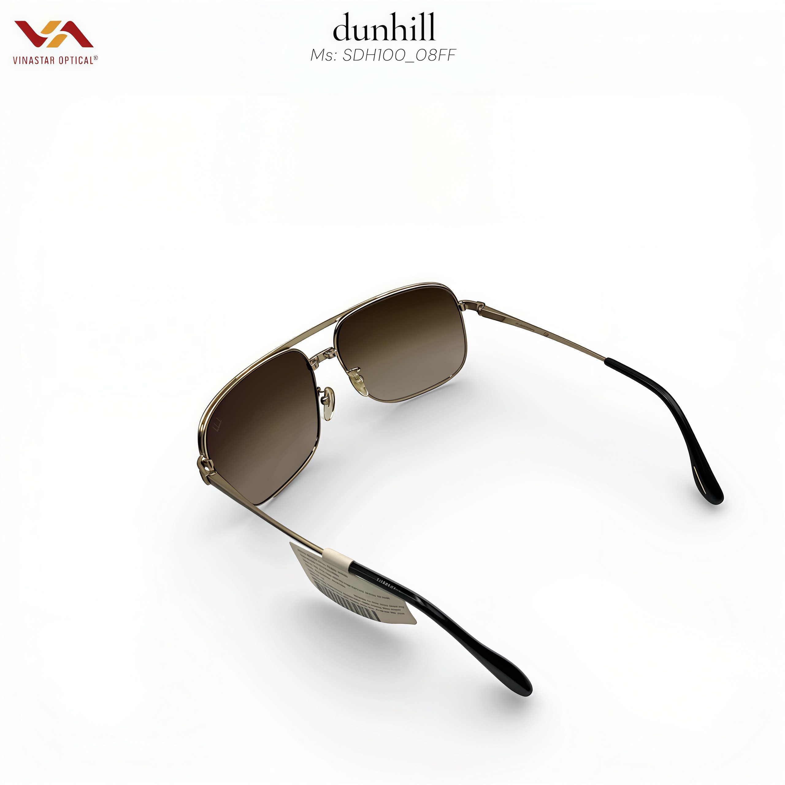 Kính Mát Dunhill SDH100_08FF – Thiết Kế Navigator Cầu Đôi Nam Tính, Khung Hợp Kim Màu Chì (Gunmetal) Sắc Lạnh, Tròng Trà 2 Màu (Gradient) Thượng Lưu - Ảnh 3