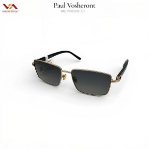 Alternative view of Kính Mát Paul Vosheront PV620S – Dáng Chữ Nhật Hiện Đại, Gọng Hợp Kim Bọc Vàng 18K/24K Cao Cấp, Tròng Đen Khói Chống Chói