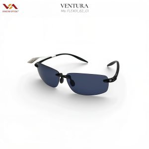Alternative view of Kính Mát Ventura FLEX01_62_C1 – Thiết Kế Kính Khoan Rimless Tối Giản, Khung Gọng Đen Siêu Dẻo, Tròng Polarized Xanh Đen (Solid Blue-Grey) Chống Chói Hoàn Hảo