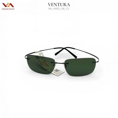 🕶️ Ventura AIR01_58_C2 | Đỉnh Cao Minimalism – Tròng Xanh Phân Cực & Khung Khoan Siêu Nhẹ